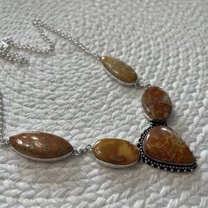 Gorgeous MALIGANO JASPER Handmade Sterling 925 Necklace Size 20" #820D